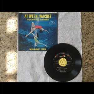 Vintage Weeki Wachee, Florida Souvenir 45rpm record.  Purchased on a 1965 trip